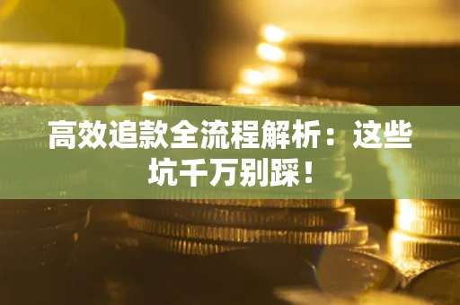 武汉高效追款全流程解析：这些坑千万别踩！
