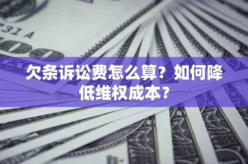 武汉欠条诉讼费怎么算？如何降低维权成本？
