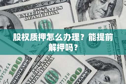 武汉股权质押怎么办理？能提前解押吗？